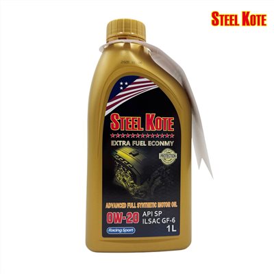 STEEL KOTE 0W-20是一款高階全合成機油,更省油節能、更高水平的保護及能提高引擎效能,高性能低黏度油的高轉速運動型和油電節能豪華型車輛中獲得最好的發動機性能。